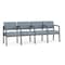 Lesro Lenox Steel 4 Seat Tandem Seating Metal Frame, Charcoal, RS Rain Song Upholstery LS4103 - alternate 1